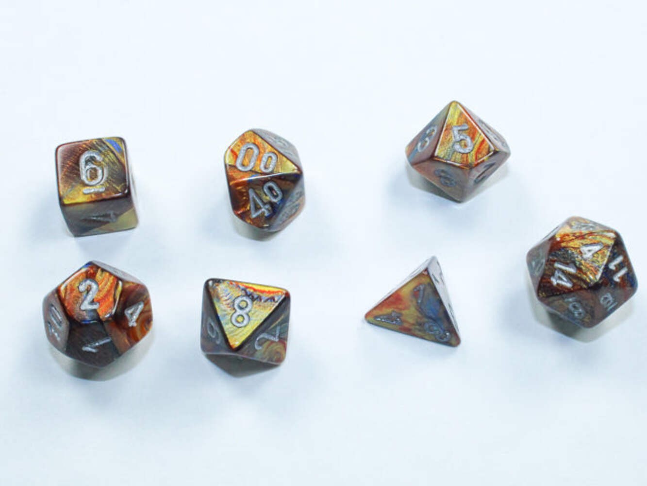 Chessex - Lustrous Mini-hedral Gold/silver 7-Die set