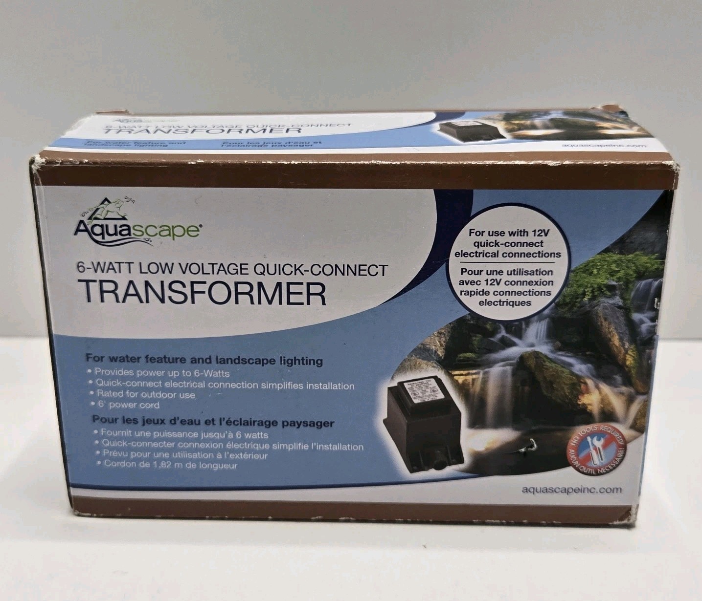 Aquascape 6‑Watt Low Voltage Quick‑Connect Transformer 12V – New Open Box