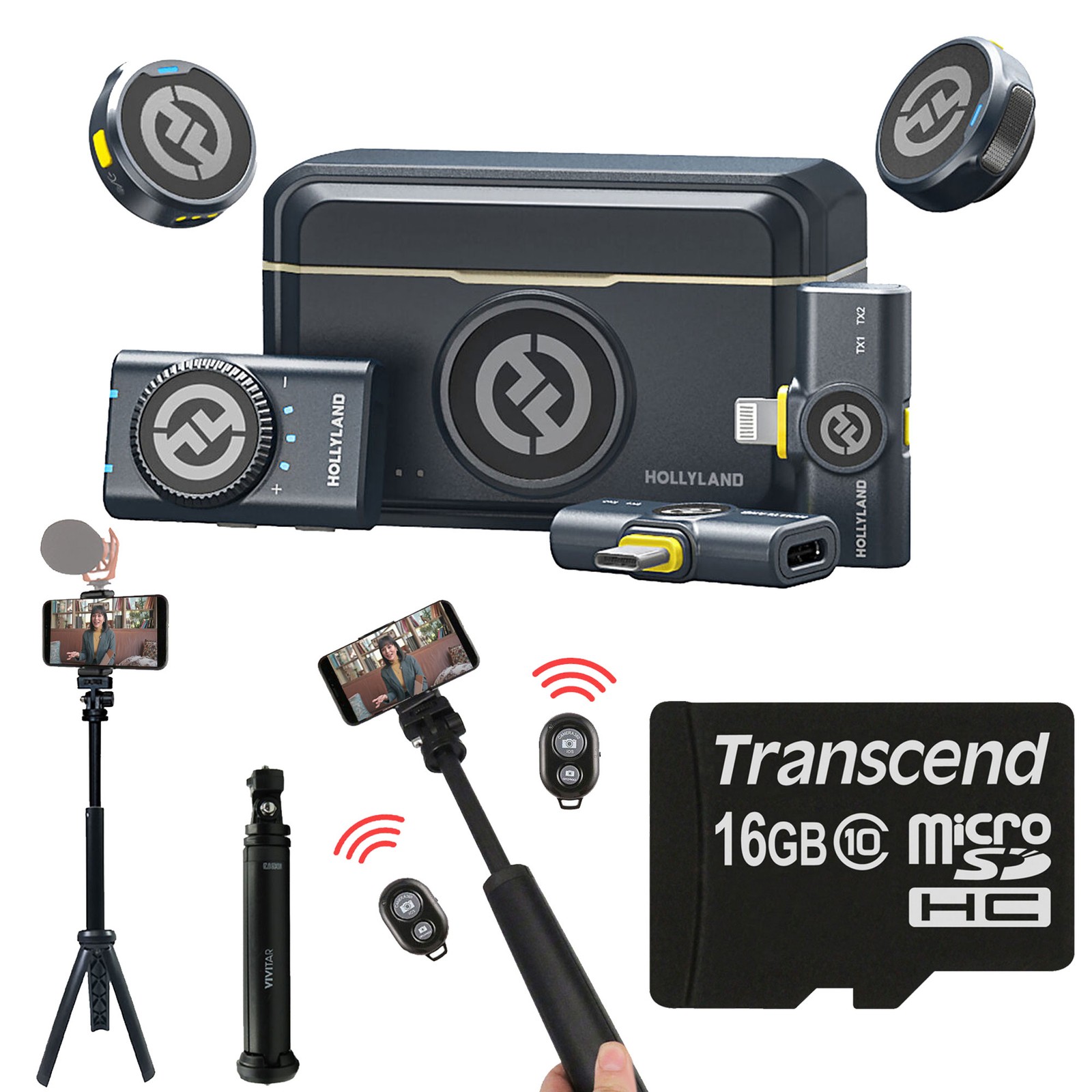 Hollyland LARK M2 COMBO Wireless Combo Microphone System Content Creation Bundle