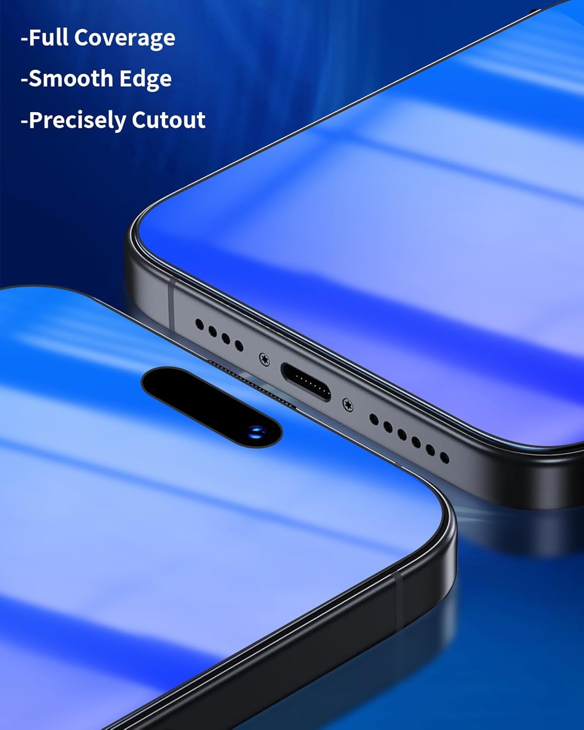 2 Pack Privacy Screen Protector for iPhone 17 Pro For iphone 17 Max Blue