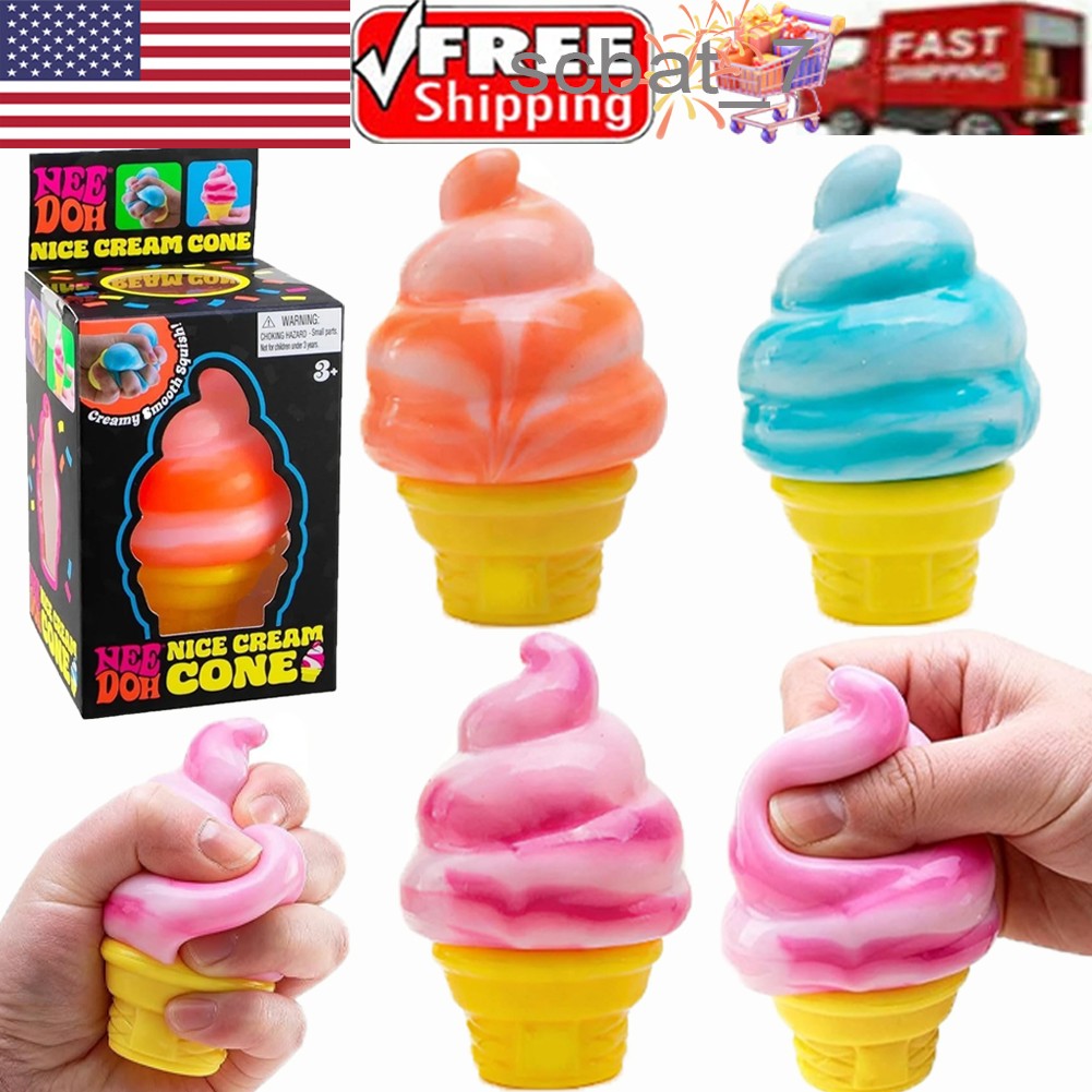 NeeDoh Nice Cream Cone Ice Cream Squeeze Squishy Toy Stress Relief Ball Gifts