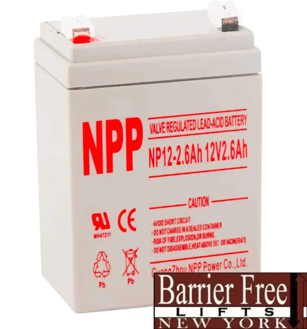 Handicare 1100 Stairlift Battery (each) 12v/2.6amh