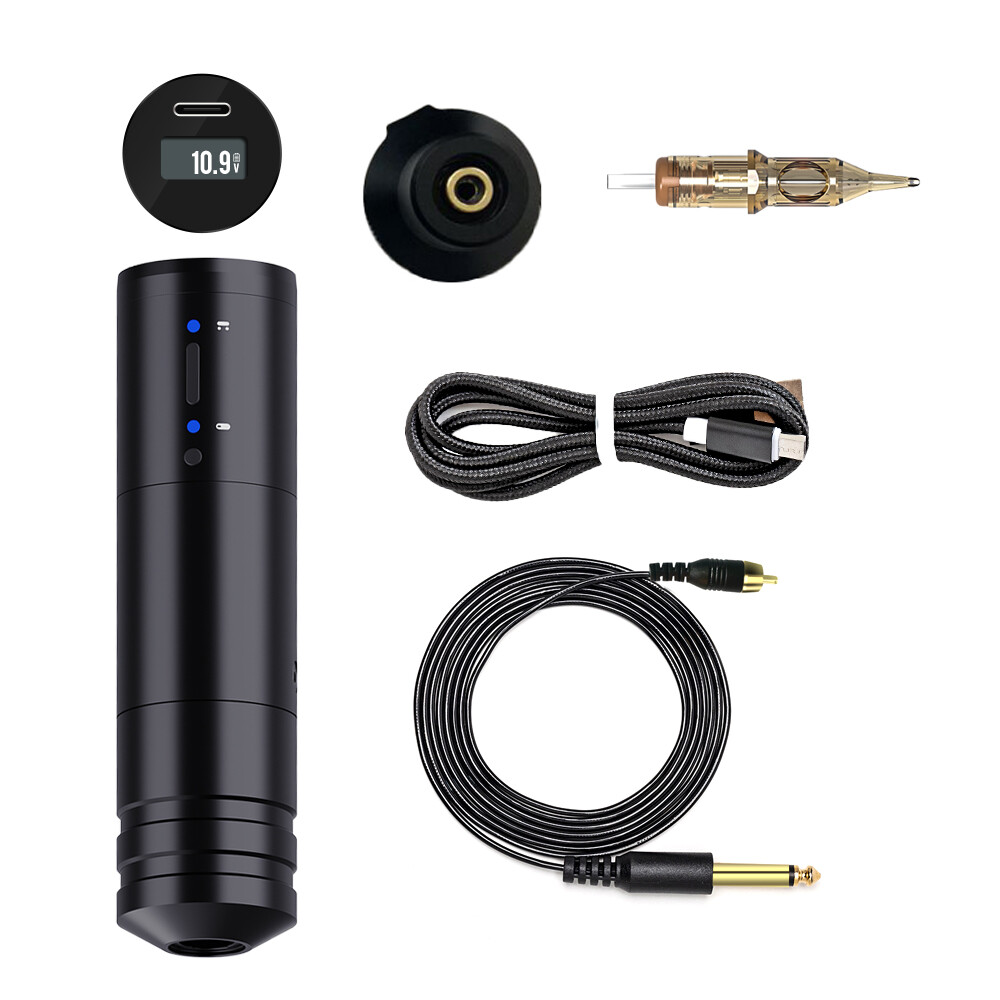 Wireless Tattoo Machine Pen Kit Strong Motor Fast Charging Battery Power Supply