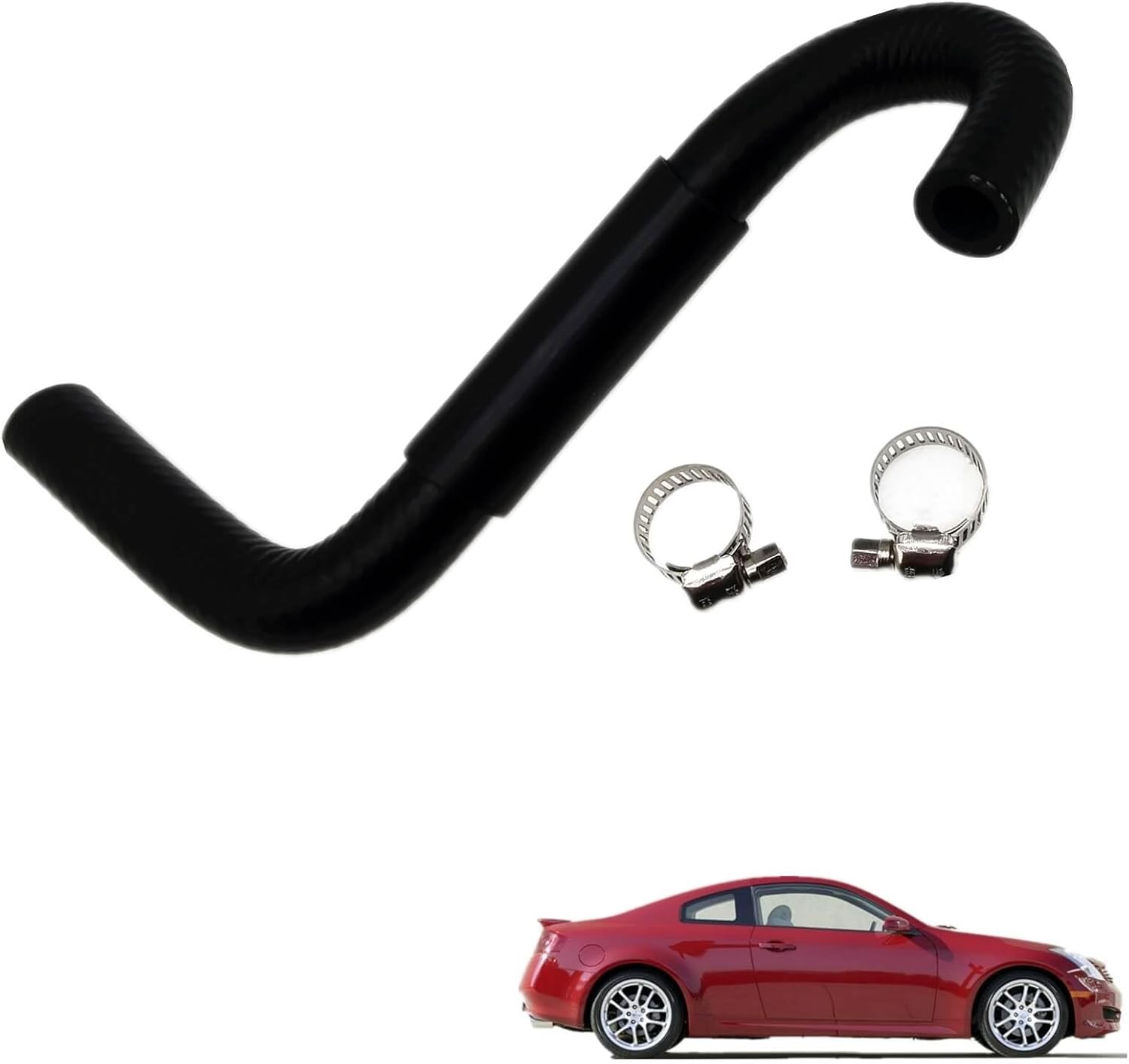 Hose Water Oil Cooler with Clamps Compatible with Nissan 3.5L, Infiniti G35 2004