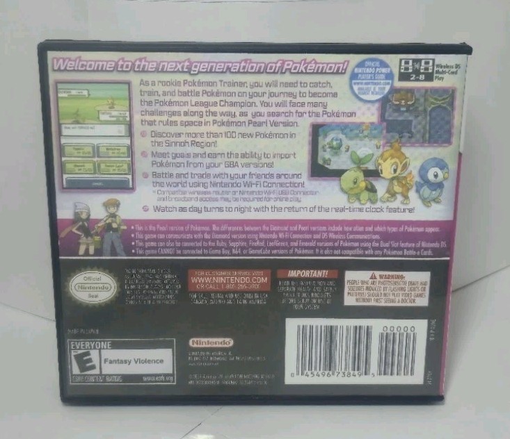 Replacement Case For Pokemon Pearl Version Nintendo DS