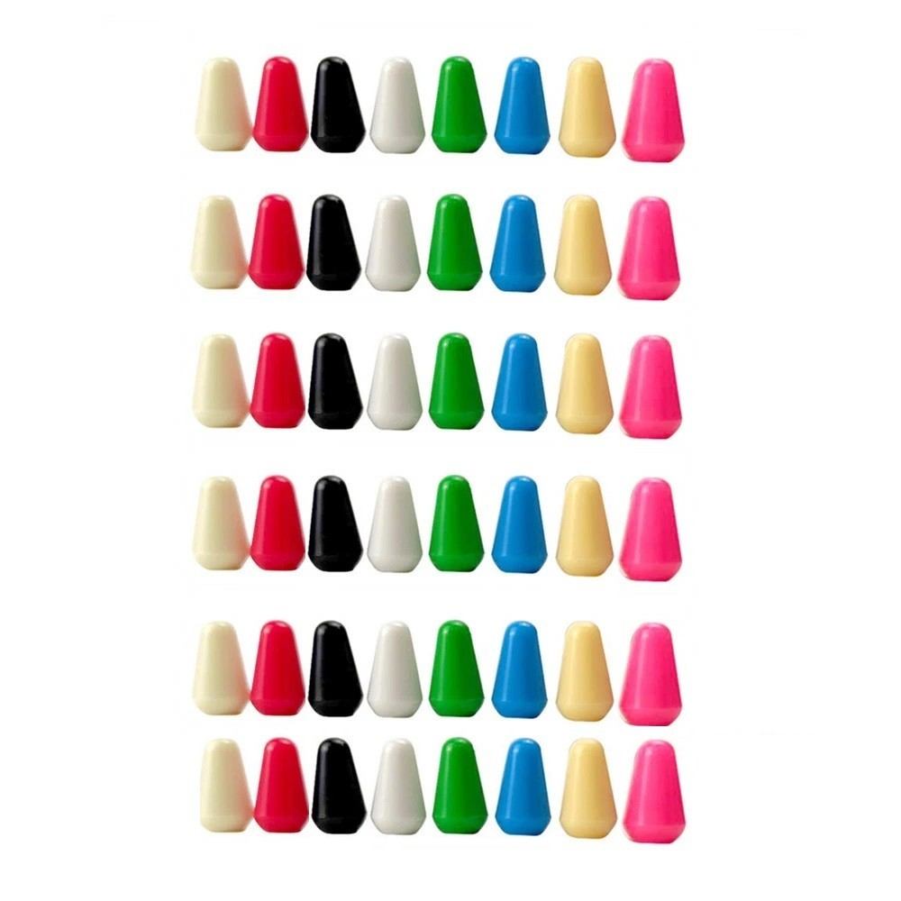 Pack of 48 ST  Style Guitar Switch Knobs 5-Way Switch Tip Caps 8 Colors