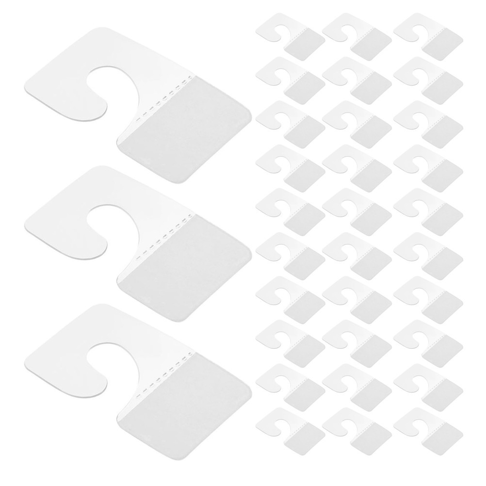 45 Pcs Plastic Adhesive Tag Clear Tabs Display Hooks for Hanging Retail