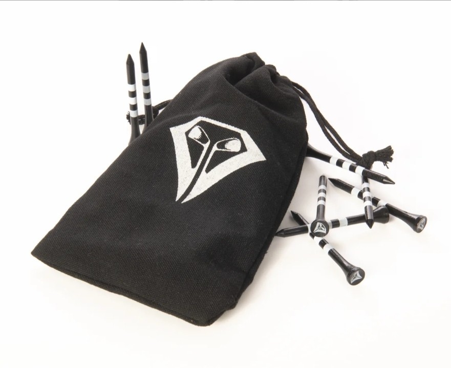LA Vita Golf Valuables Pouch + 100 La Vita Golf tees - Black & White - 2-3/4 in