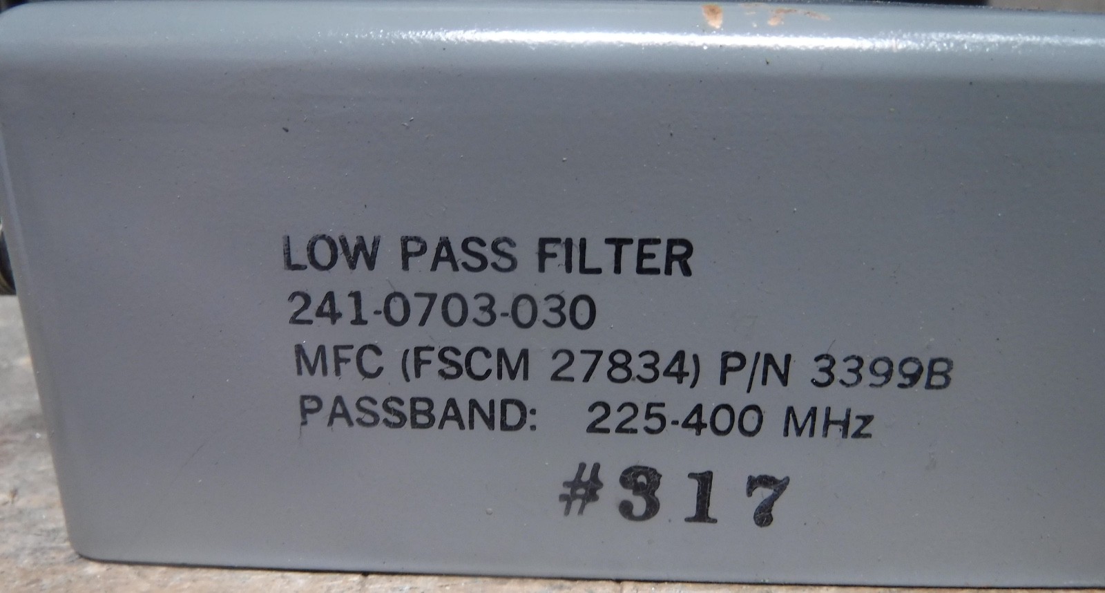 LOW PASS FILTER   225-400 MHZ  FREE SHIPPING