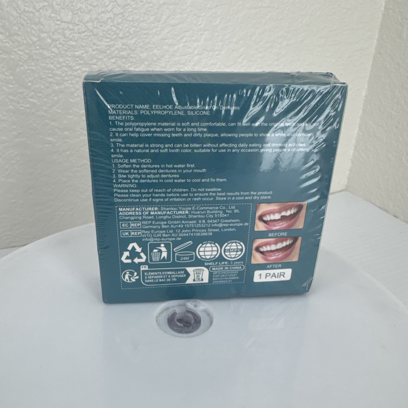 Temporary Teeth Perfect Cover Adjustable Snap On False Teeth Dentures Set New