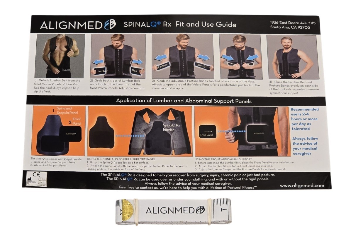 AlignedMed SpinalQ Posture Shirt System Complete Lot Size 4XL