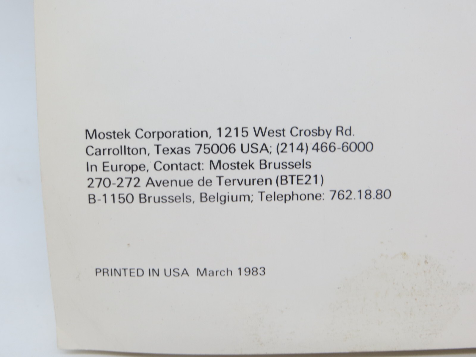 MOSTEK 1983 COMPUTER PRODUCTS DATA BOOK vintage computer tech book