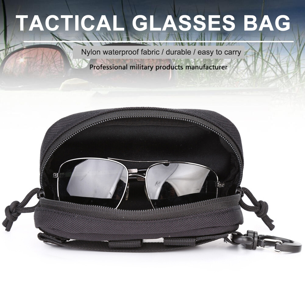 Sunglasses Hard Case Tactical Eyeglasses Box Sturdy Carrying Case with Belt Clip