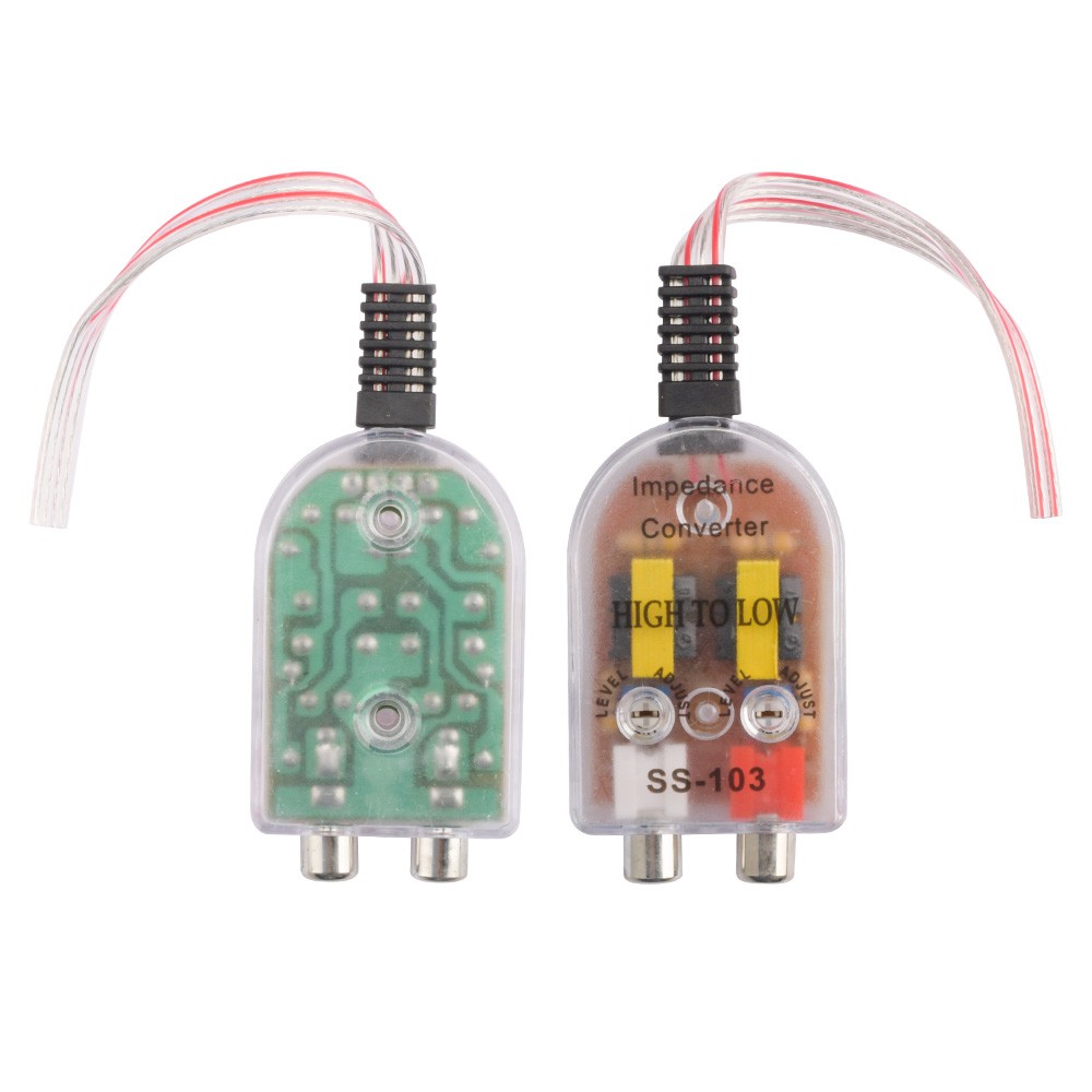 High to Low Impedance Converter 2-Channel RCA Line Out Level Car Speaker