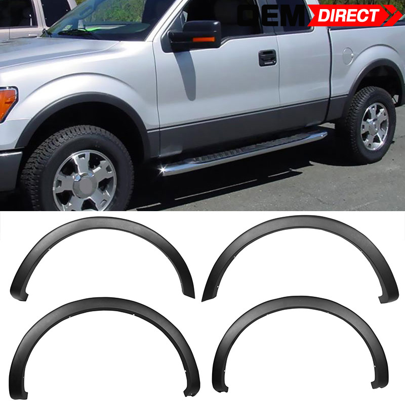 Fits 09-14 Ford F-150 Factory Style Fender Flares Wheel Edge Protector 4PCS - PP