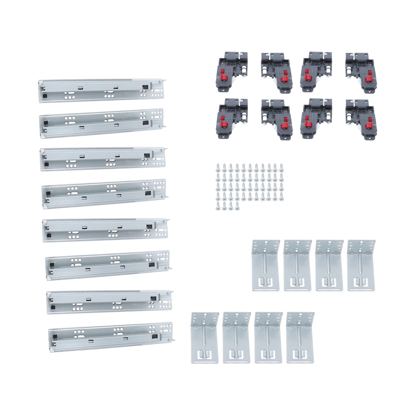 4 Pair 12 Inch Undermount Drawer Slides with Locking Device Soft Close 100lb