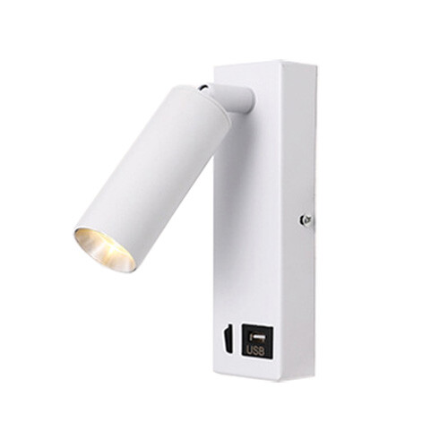 COB LED Bedside Light Wall Lamp Fixture USB Charging Port Switch Surface Mounted