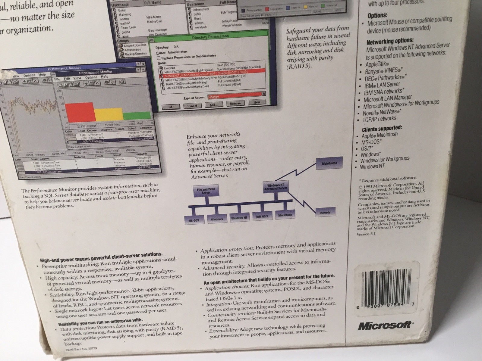 Microsoft Windows NT Advanced Server 3.1 Promotional Sample Large Box.