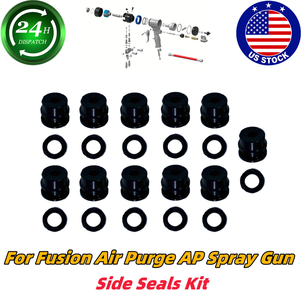 246348 249990 For Fusion Air Purge AP Spray Gun 11PCS Black Side Seals Kit