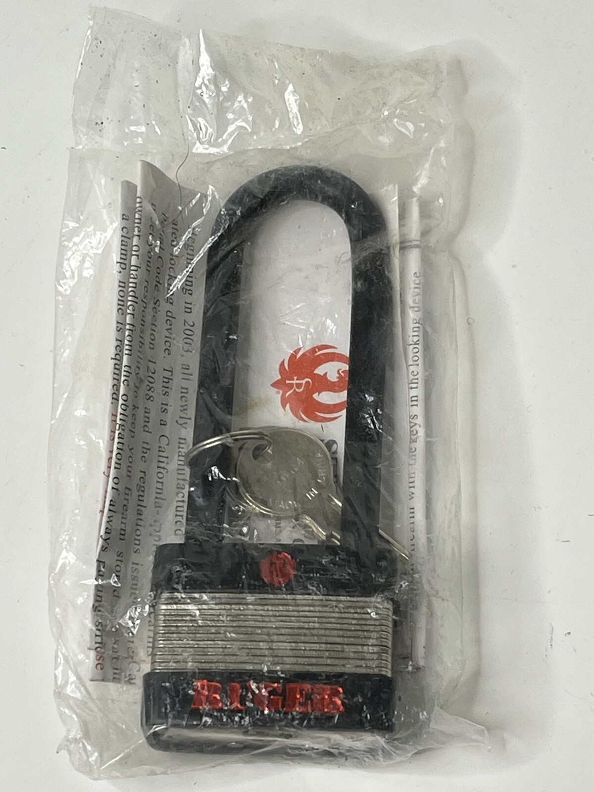 Ruger Factory Revolver Gun Trigger Lock Model Padlock & 2 Keys