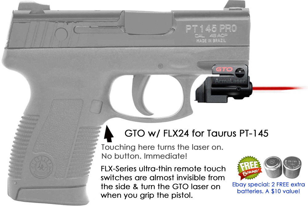 ArmaLaser GTO for Taurus PT145 - Red Laser Sight w/ FLX24 Grip Touch Activation