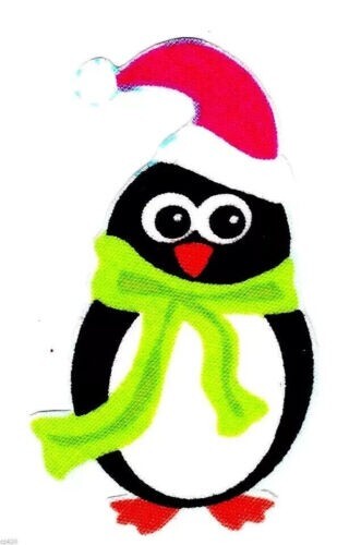 penguin heat transfer iron on green not embroidered 4.5 inch USA made