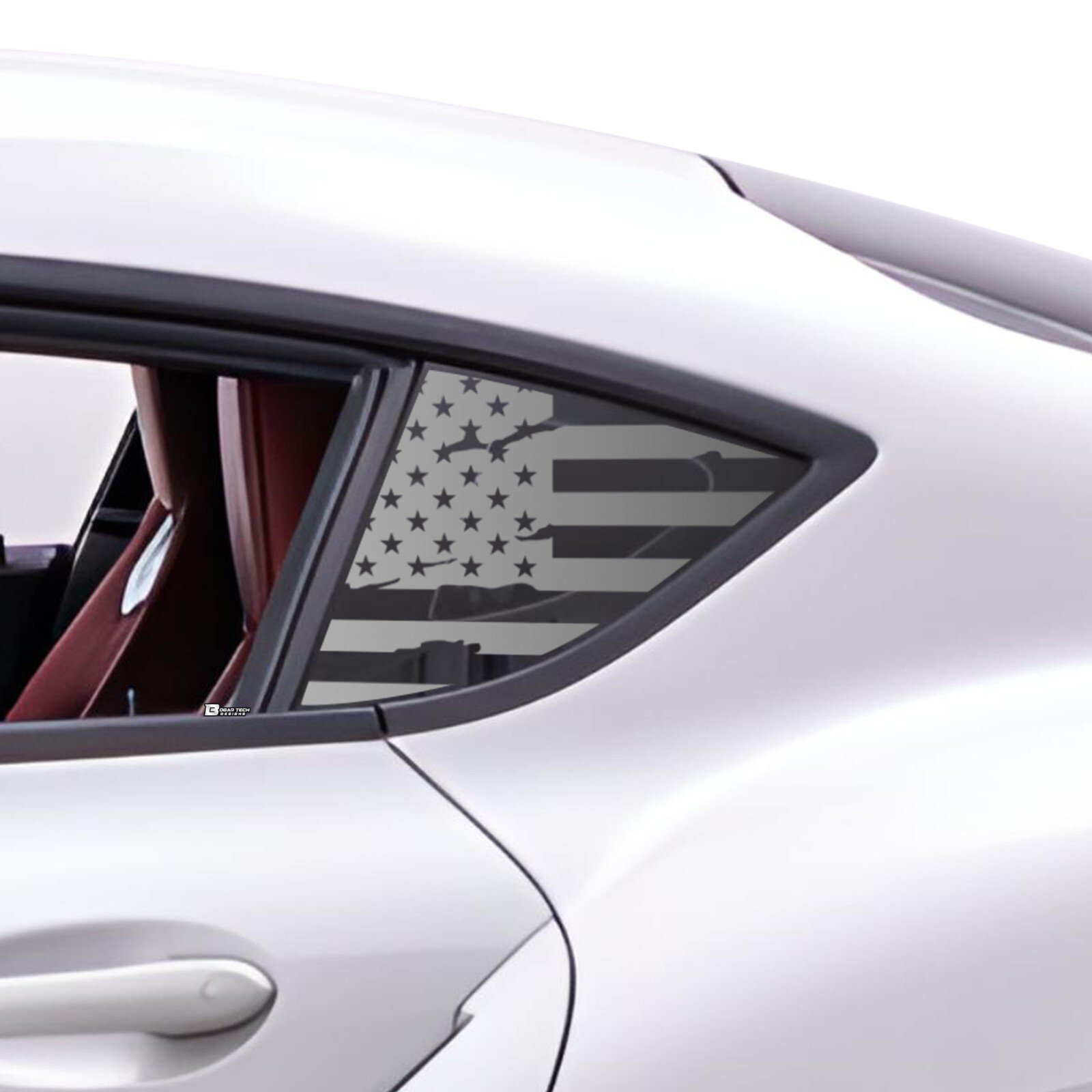 Fits Toyota Supra 2020 - 2023 Quarter Window American Flag Vinyl Decal Sticker