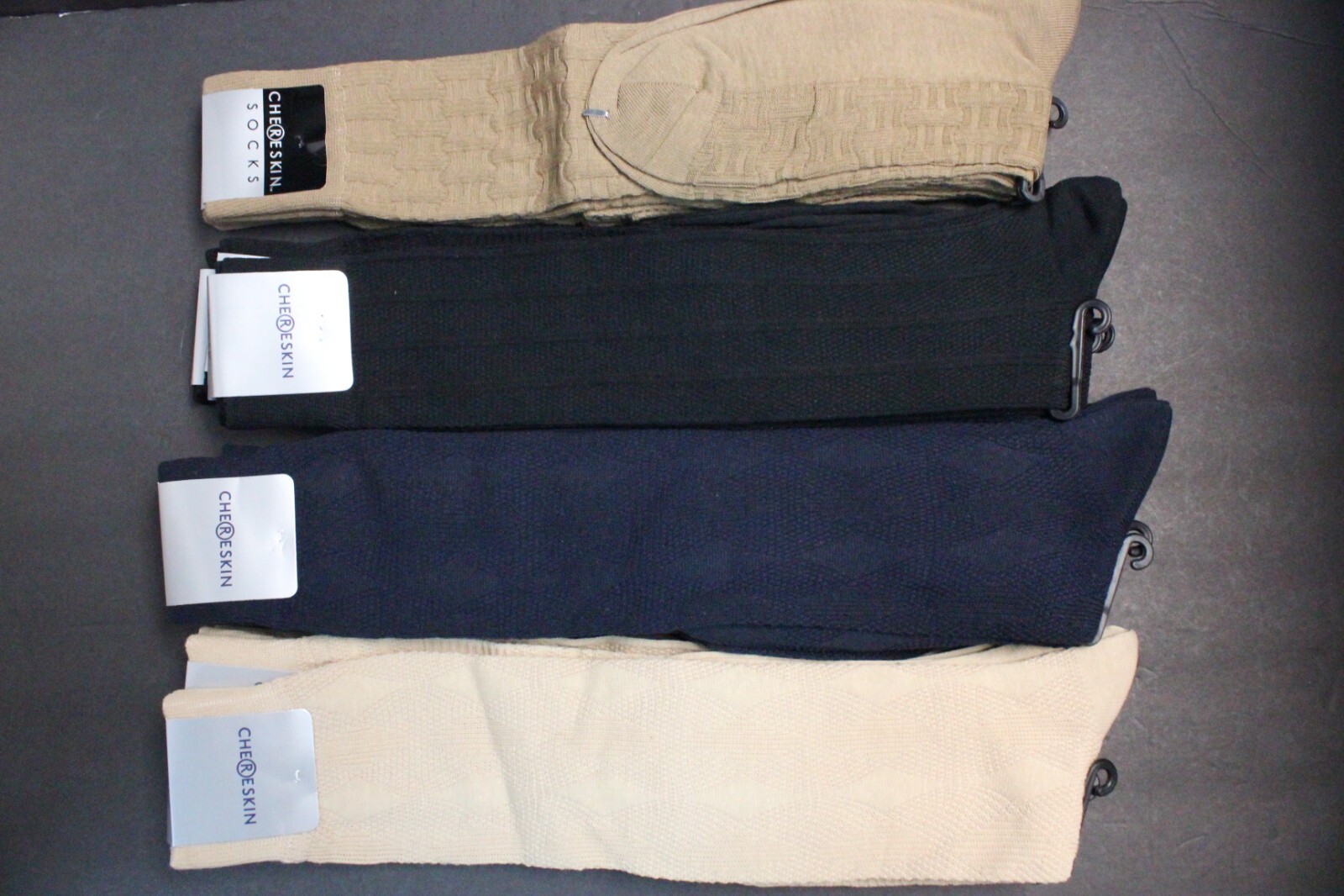4 pair 10-13 Knee high Socks Men's Over the Calf  Socks Black tan navy sz 6-12