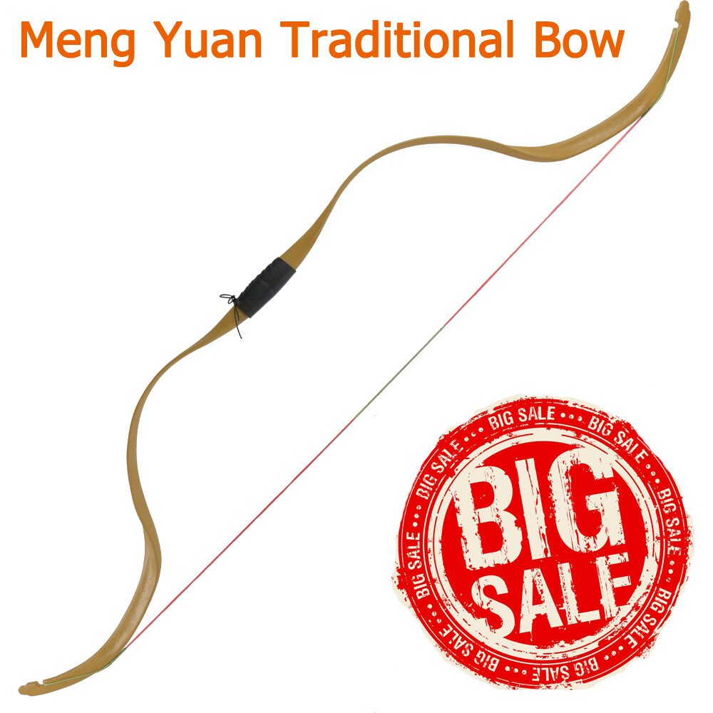 1X NIKA Traditional Archery Bow Meng Yuan Crab Bows Recurve Shooting Yellow 48”