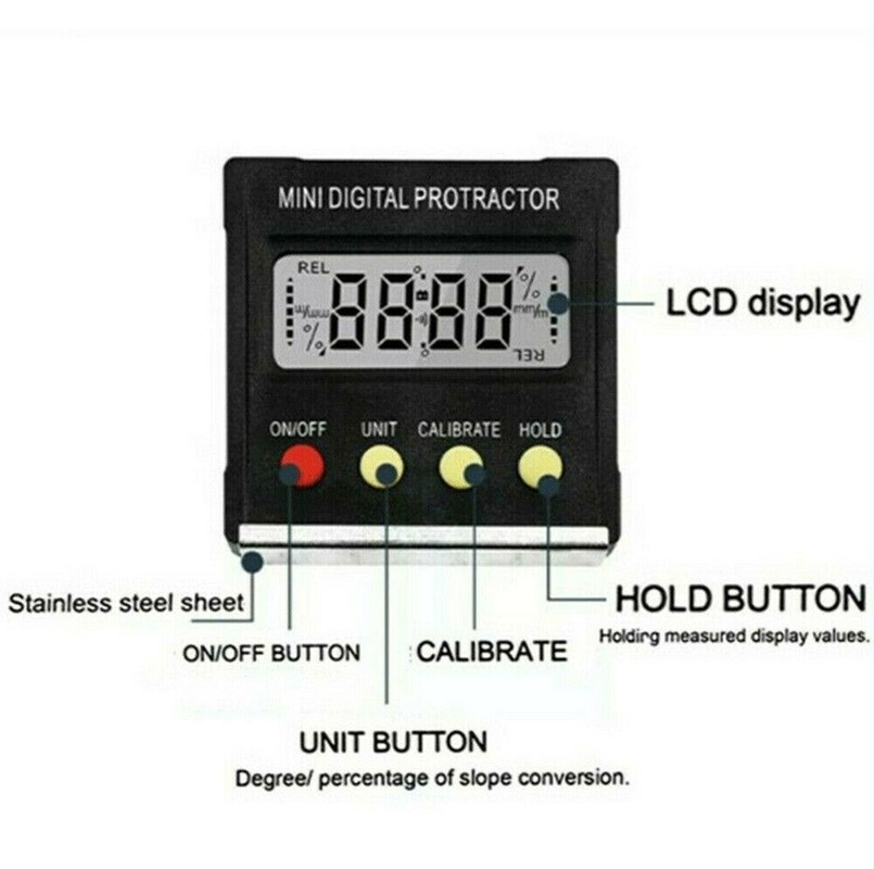 Digital LCD Protractor Gauge Level Box Angle Finder Inclinometer Magnet Meter US