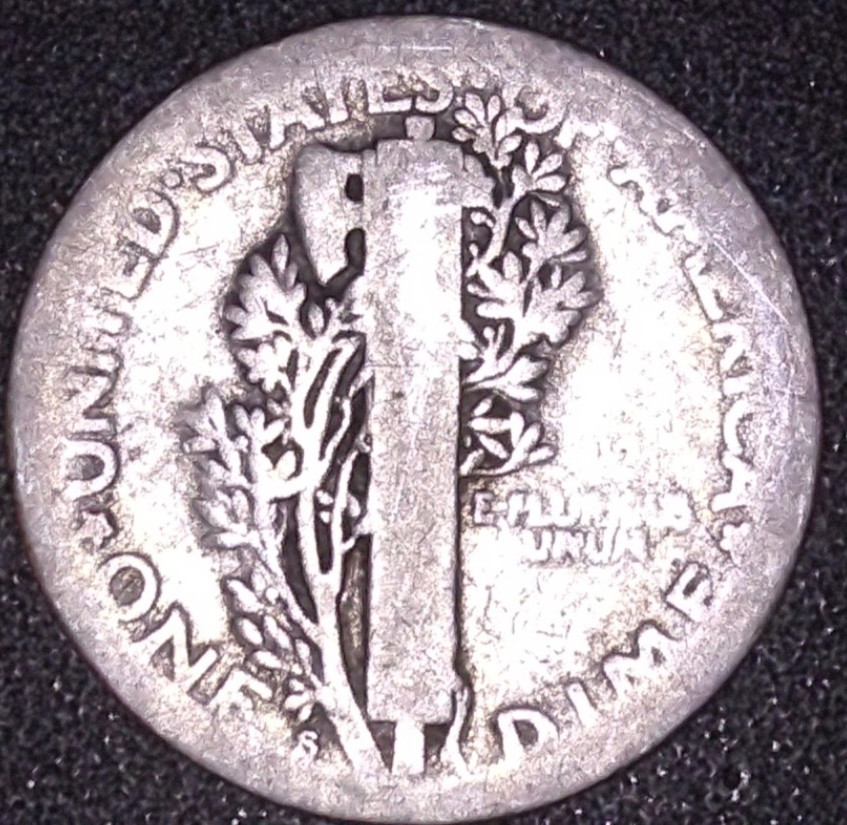 1924-S MERCURY SILVER DIME 10C
