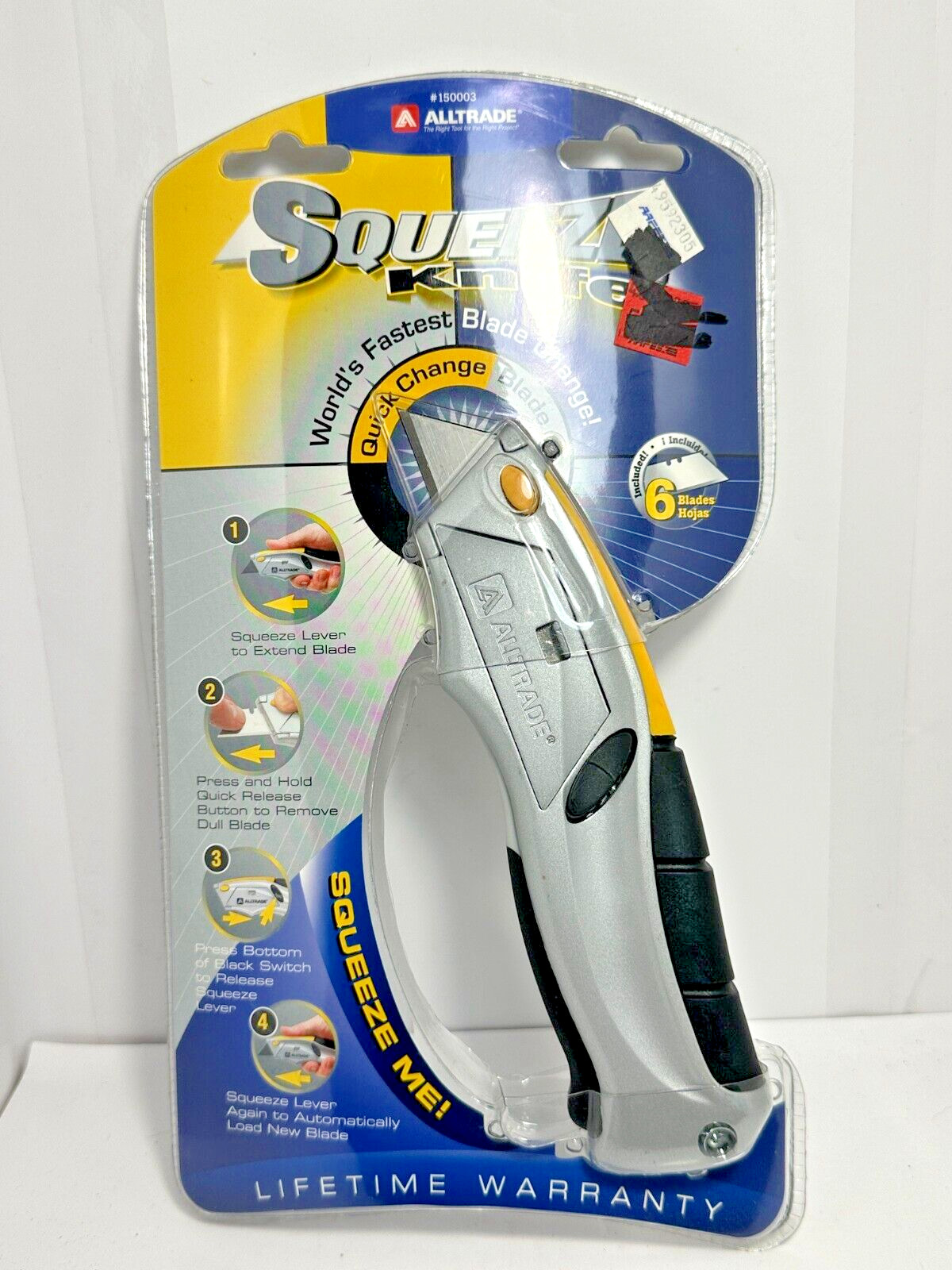 Alltrade 150003 BOX CUTTER Squeeze Craft Knife Ergonomic Easy Blade Removal