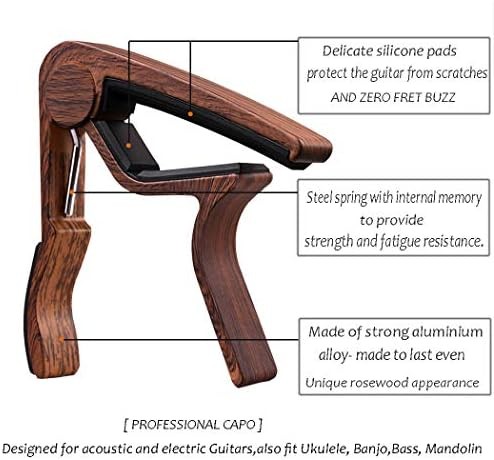 Guitar Capo Clamp for Acoustic Electric Bass Guitar and Ukulele