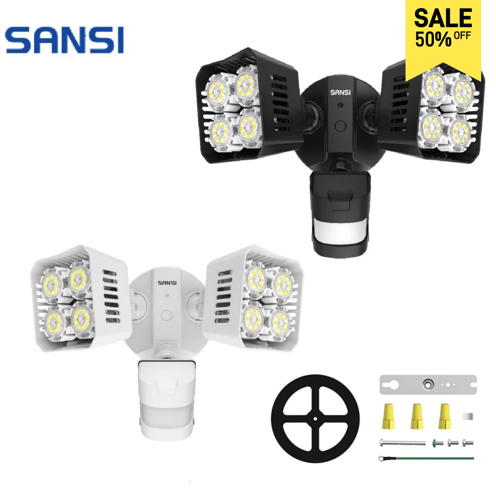 SANSI LED Security Lights Motion Sensor 3400lm 30W Outdoor Garage Floodlight