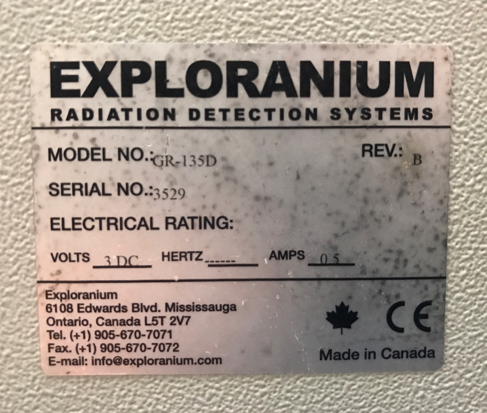 Mini Spec GR-135 The Identifier Exploranium with/Case