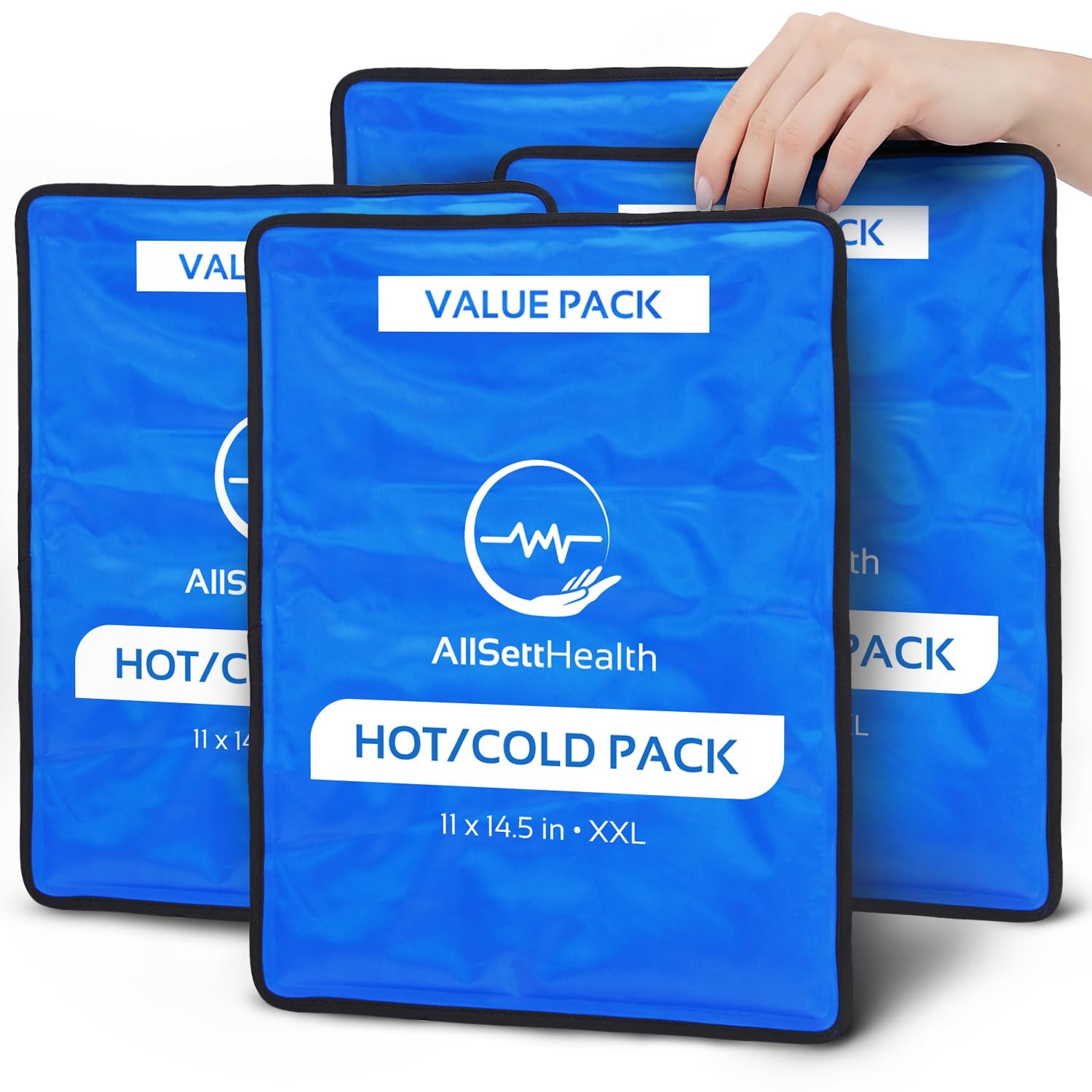 4 Pack XXL Reusable Hot and Cold Gel Ice Packs for 4 2X-Large, Blue 2