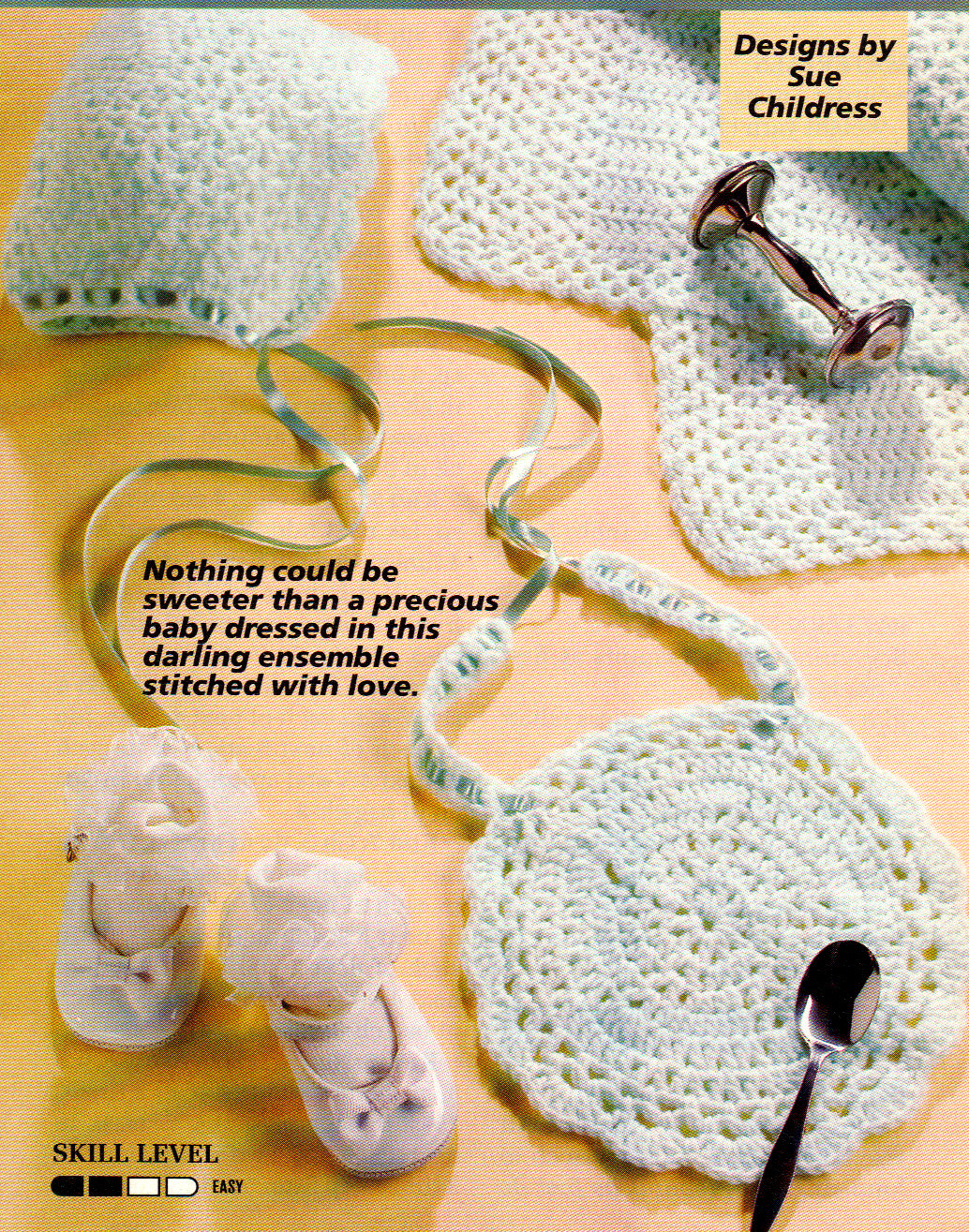 DARLING Pistachio Layette Baby Set/Crochet Pattern INSTRUCTIONS ONLY