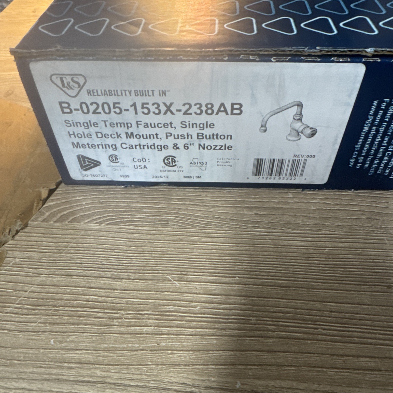 B0205153X238AB B-0205-153X-238AB Single Temp Faucet Single Hole Deck Mount