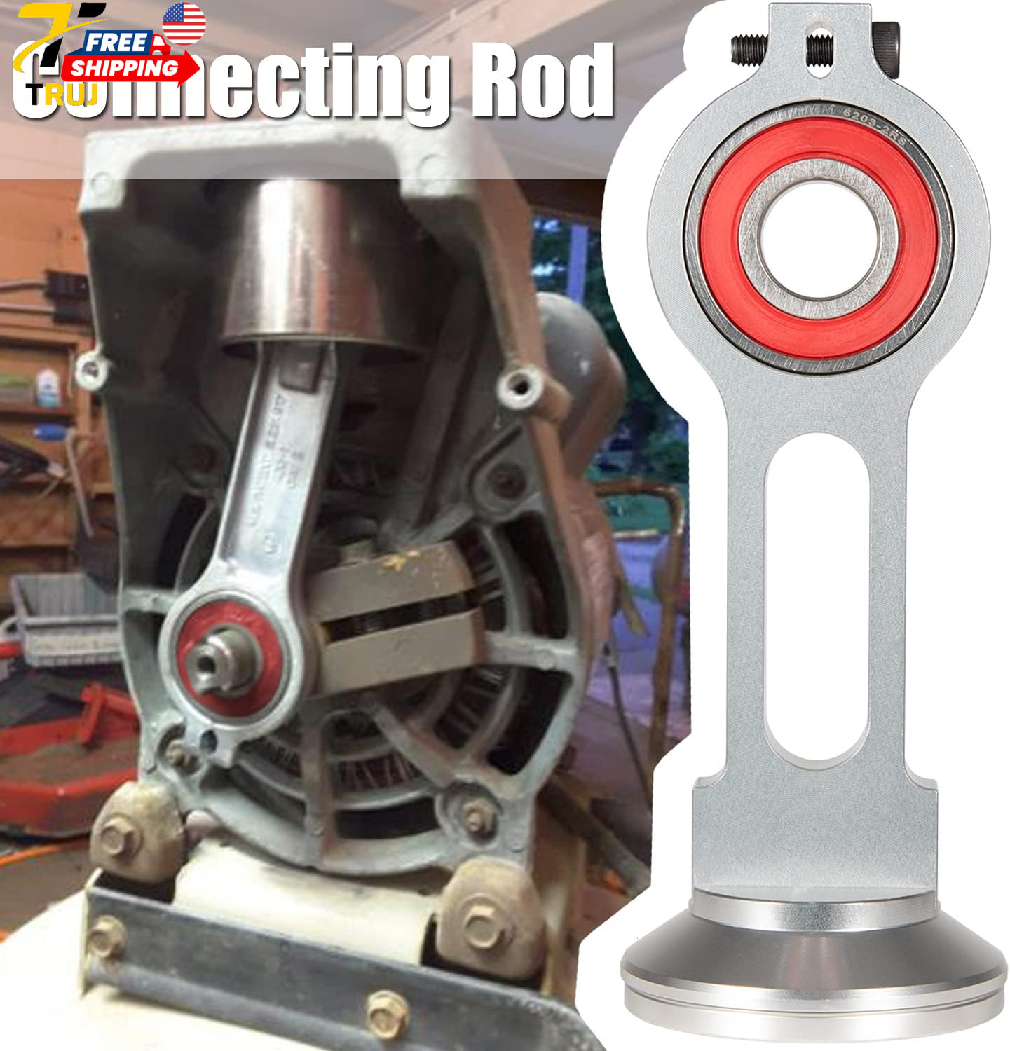 Compressor Piston Kit Connecting Rod Replacement Kit w/Piston Bearing for Sears