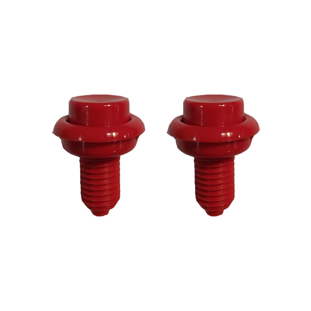 2 Pack - Pinball Arcade Cabinet Flipper Button - 1-3/8" Shaft - Red
