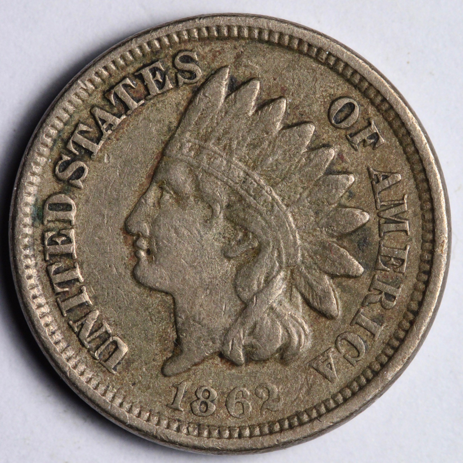 1862 Indian Head Cent Penny XF E147 DJCL