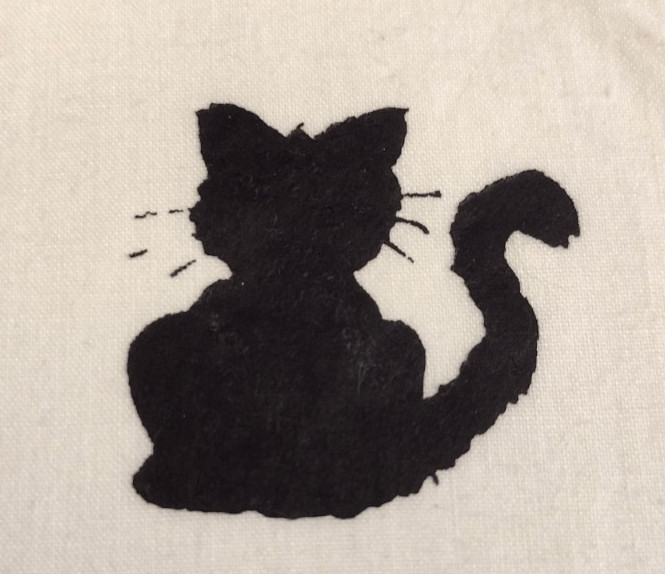 5 Halloween Black Cat Silhouette Iron-On Heat Transfers 1.25" x 1.25"