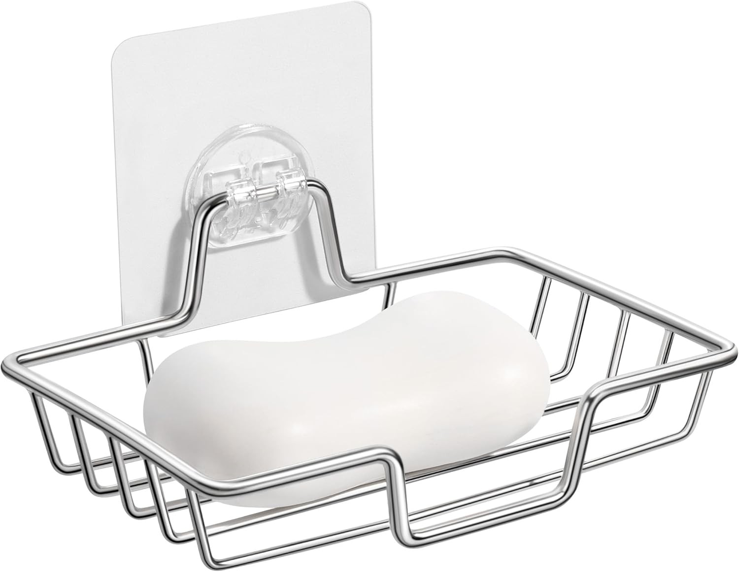 Rainspire Soap Dish Holder, No Drilling, 304 Rustproof Stainless Silver