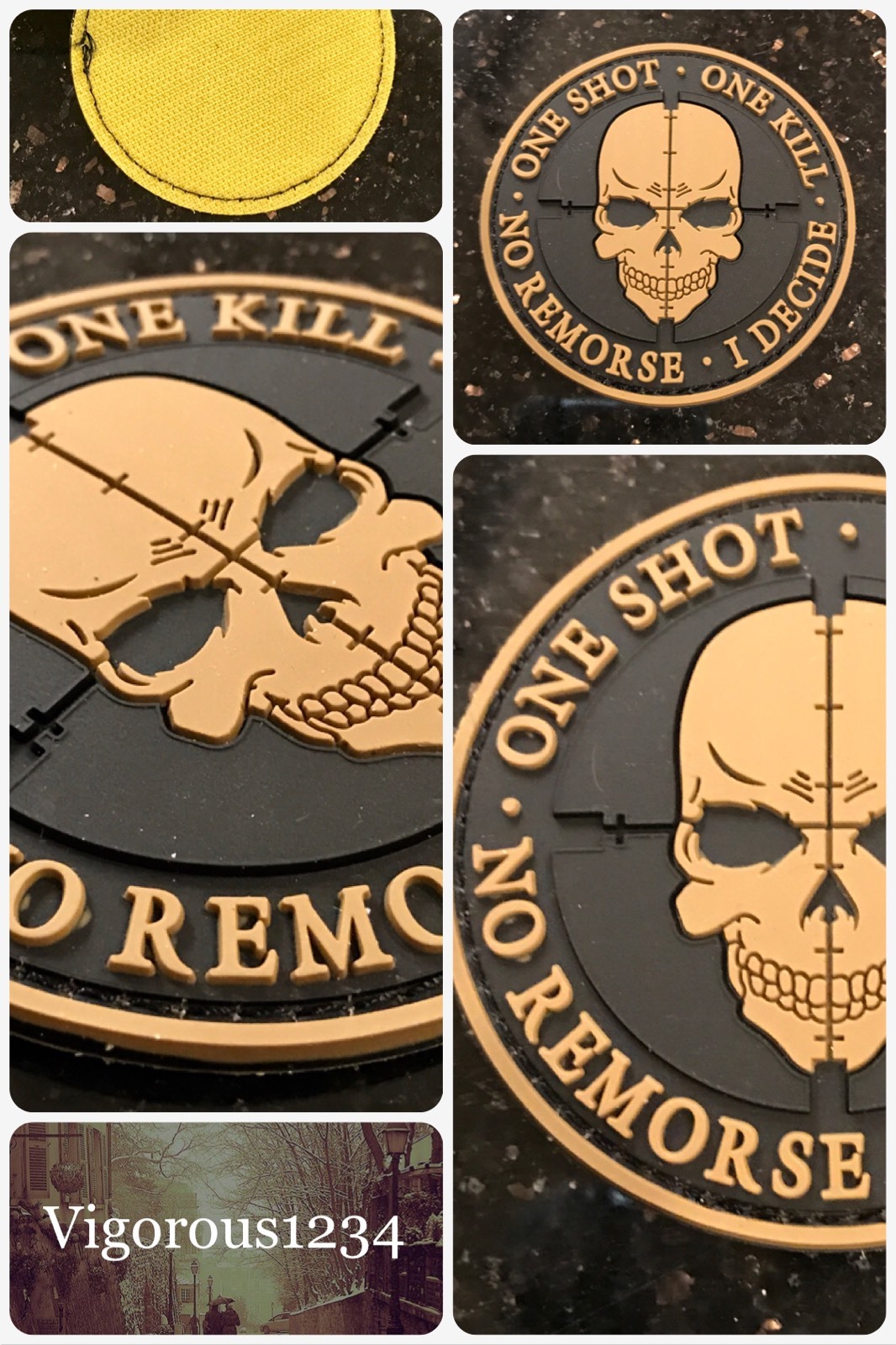 SNIPER ONE SHOT KILL Death Skull DEVGRU PVC SWAT Army 3D Patch