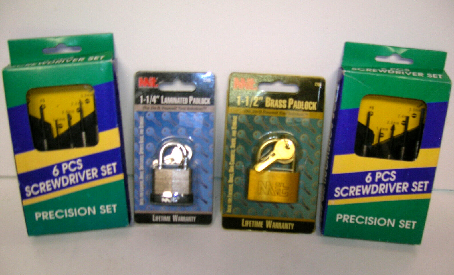 TOOLS Padlocks  1.25" LAM & 1.50" BRASS & 2 Sets of Precision Screwdrivers NEW