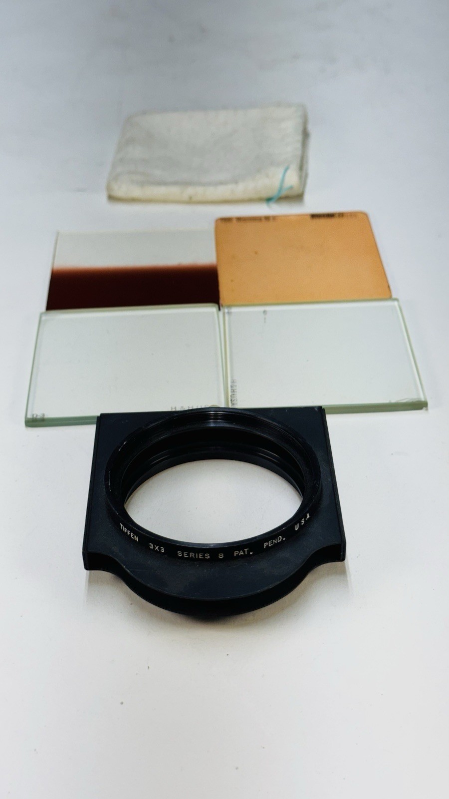 Tiffen 3x3 Filter Holder To Series 8 Adapter With Glass Filters D-2, D-3.