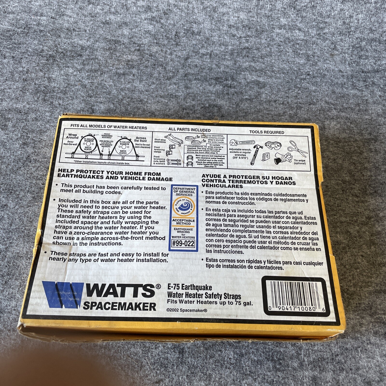Watts E-75 Water Cooler/Heater Safety Straps