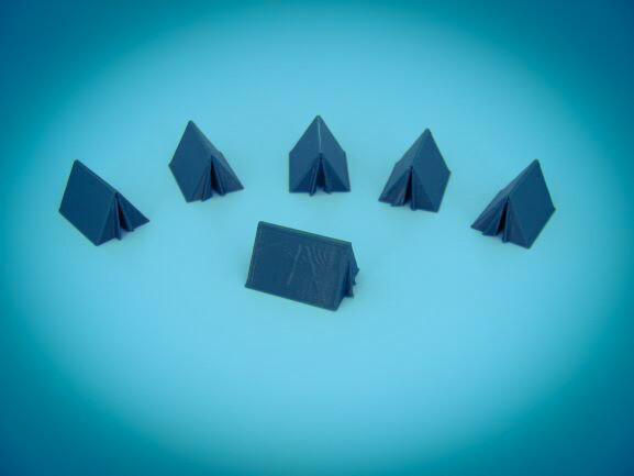 Camping Tents Size: N Scale, Color: Forest Green, Number of Tent(s): 6 Tents