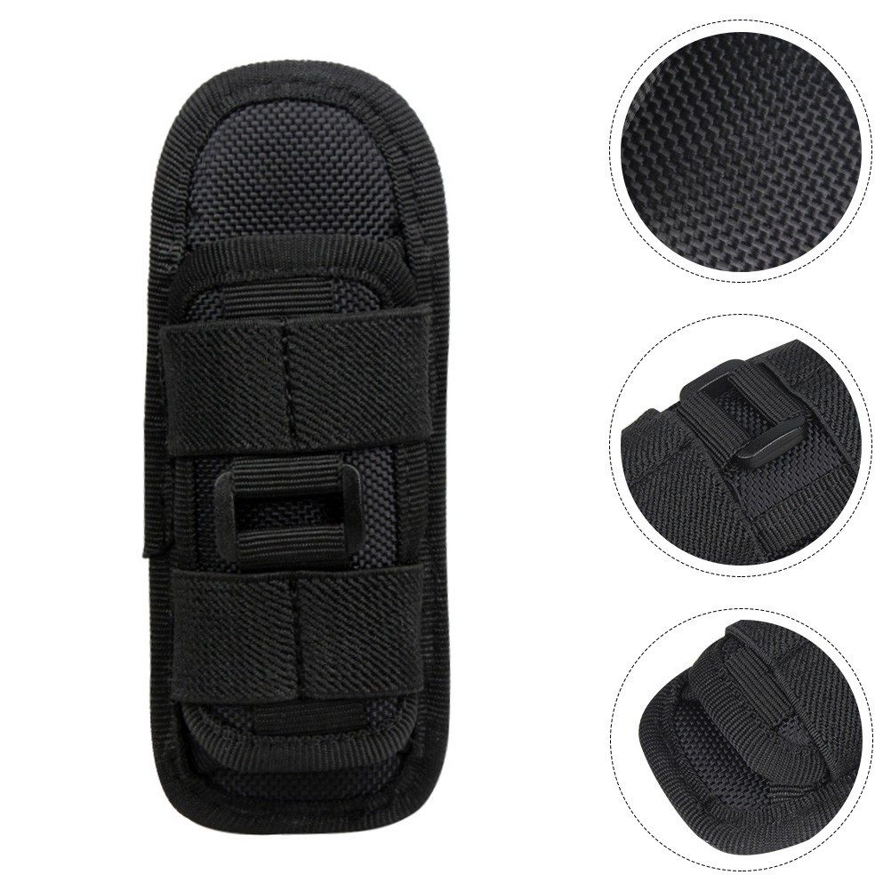 Outdoor Flashlight Pouch Rotatable Belt Clip Nylon Torch Protector