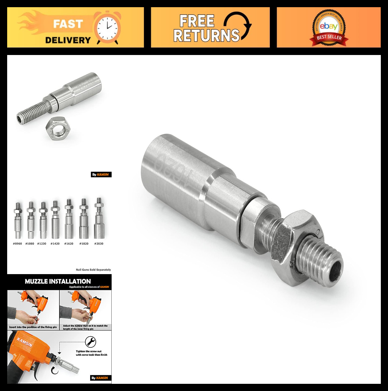 Muzzle Sleeve for Decorative Tack Nail Gun - 16.2mm Head Diameter, Upholstery To